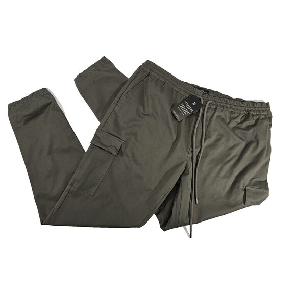 TAILORED‎ ATHLETE Men's XXL Cuffed Cargo Trousers Khaki Chino Pants Joggers NWT - Picture 1 of 6